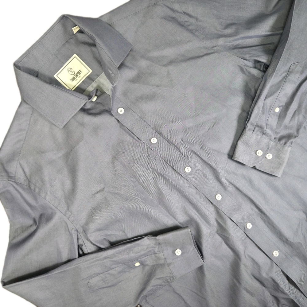 Todd Snyder Dress Shirt Mens 16 32/33 Blue 2-Ply Cotton Long Sleeve Button Down